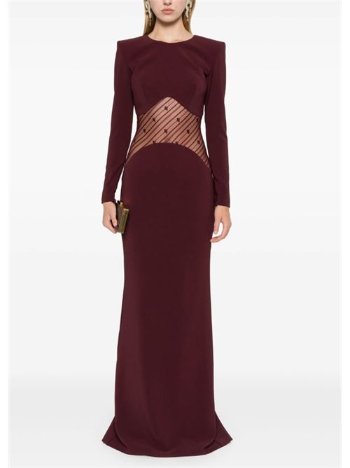 Red carpet dress with flock tulle insert ELISABETTA FRANCHI | AB63046E2.CG3